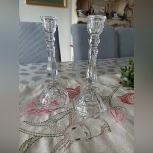 Tiffany & Co Hampton vintage crystal candlesticks set of 2 excellent condition